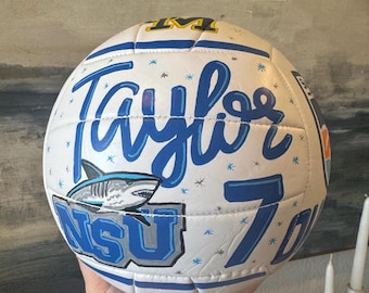 Custom Volleyball  Personalized Volleyball Hand Painted Volleyball Volleyball Gift Gift for Team Coach Senior Gift for Volleyball