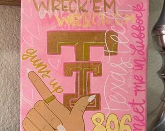 Custom Hand-Painted College Canvas | Graduation Dorm Decor