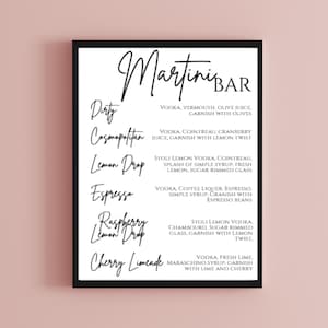 Martini Bar Sign | Digital Download | Menu | a Tini Bit Older