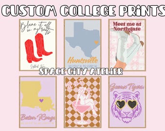 Custom College Digital Prints- Set of 6