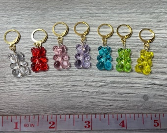 Ensemble de sept marqueurs de point transparents arc-en-ciel Gummy Bear Candy