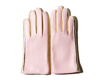 Pink Genuine Leather Gloves, Fashion Fall Winter Clothing, Accessories for Women, Best Gift, Gift for her