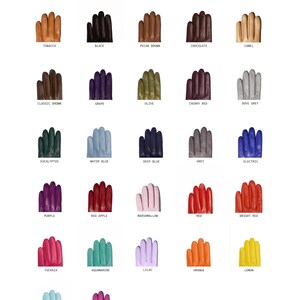 Colorful Leather Gloves, Fully Customizable Gloves, Fall Clothing, Short Handmade Gloves, Red & Brown Gloves, Elegant Leather Gloves, Gift image 9
