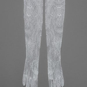 Wedding lace gloves, White Bridal Gloves, Long Ivory Gloves, Formal Gloves, Evening Gloves, Opera gloves, Elbow Gloves, Costume Gloves image 2