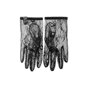 Black short lace gloves, Long Formal Evening Opera Vintage Gloves, Elbow length, Costume and Romantic Boudoir Gloves, Gothic lace gloves