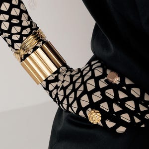 Bold Pattern Long Avant Garde Gloves, Fashion Gloves for Women, Designer Gloves Handmade, Bespoke, Opera Length, Statement accessories