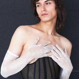 Wedding lace gloves, White Bridal Gloves, Long Ivory Gloves, Formal Gloves, Evening Gloves, Opera gloves, Elbow Gloves, Costume Gloves image 4