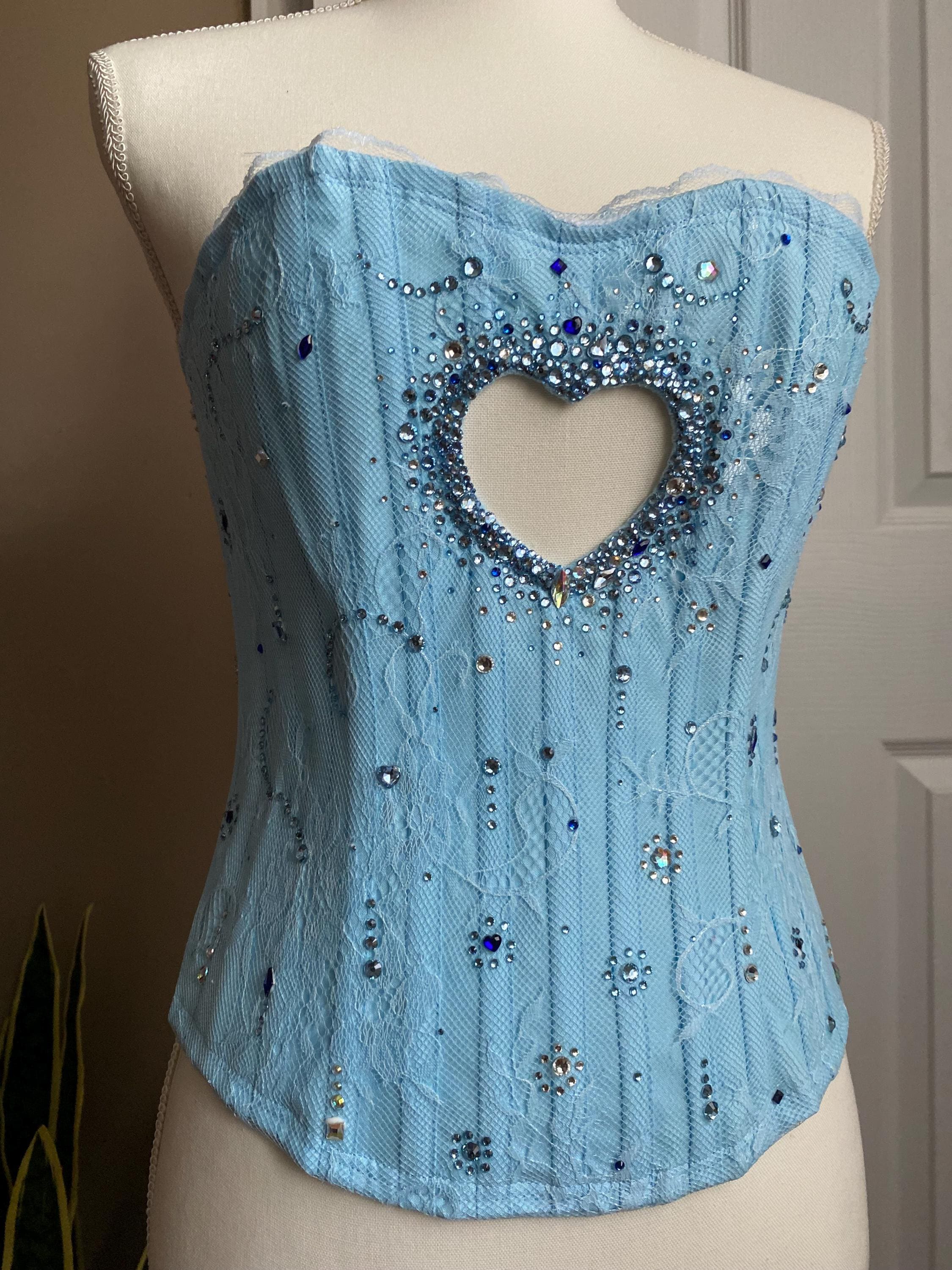 【EVERYBIRTHDAY】Corset Hurt Heart ネックレース Valentines dateHeart cutout Overbust Corset top lingerie and