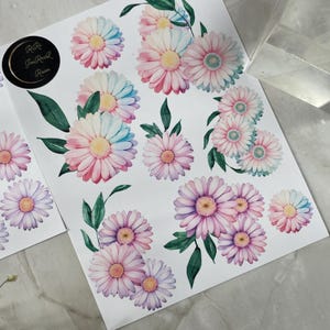 Naklejka Pastel Daisy | Art Journaling | Junk Journal