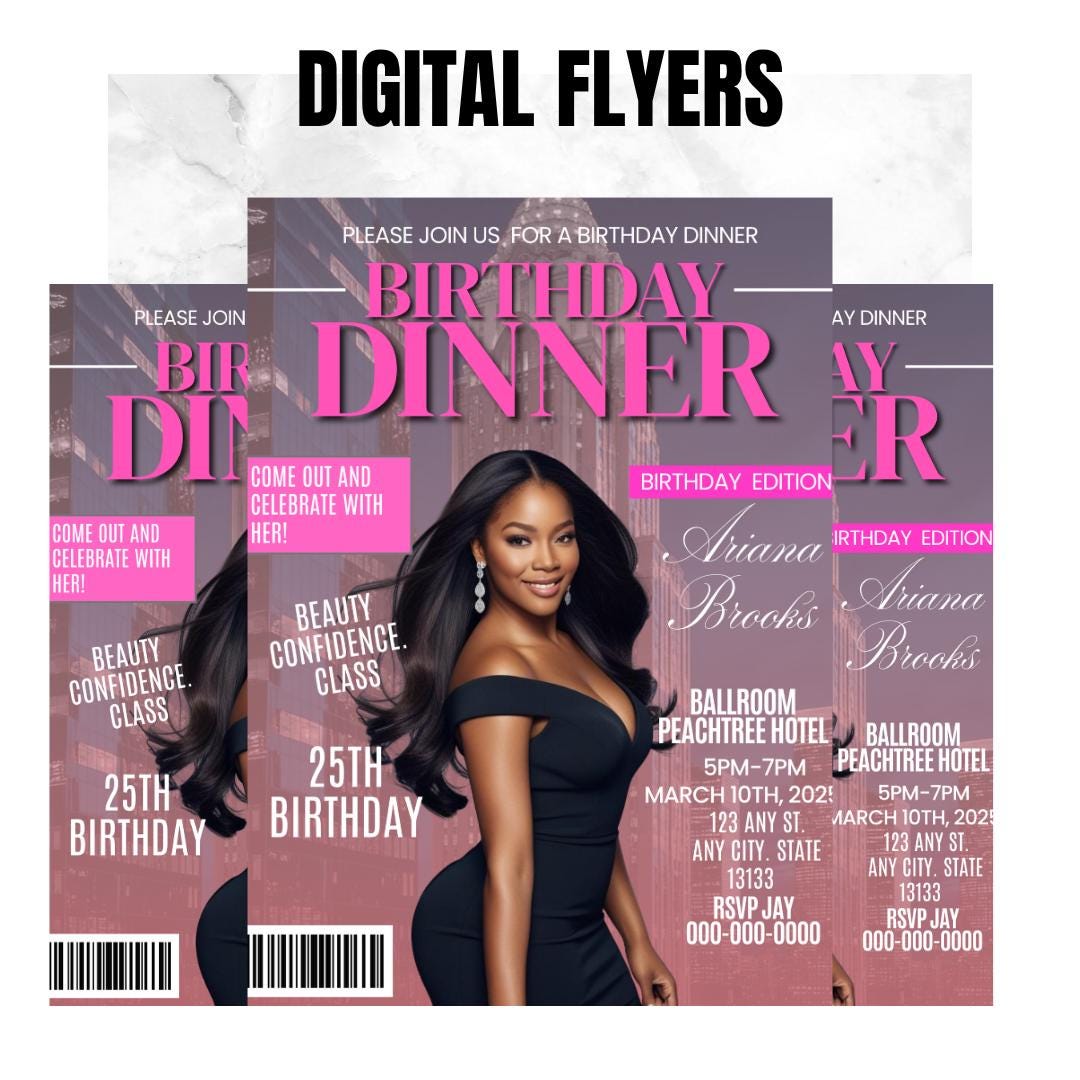 Magazine Cover Invitation, Details & RSVP |digital Invitation, Editable ...
