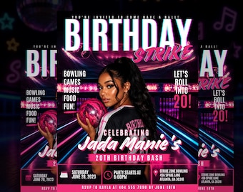Bowling Magazine Cover Invitation,  Details & RSVP |Digital  Invitation, Editable Template