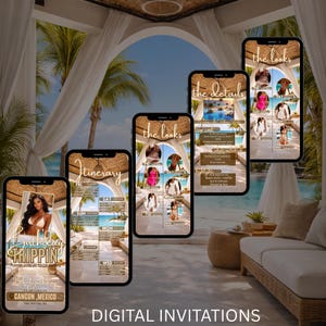 Mexico Birthday Trip Invitation | Girls Weekend Getaway, Itinerary (Digital Template | Girls Night Out image 2