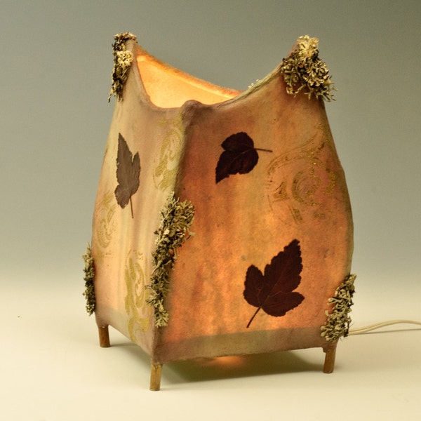 Boudicca handmade paper and twig lamp