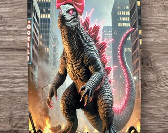 Atomic Sass: Pink-Spiked Monster Girl Metal Print