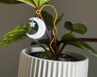 Moon and Stars Plant Stake 5.5"