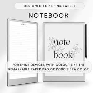 Notizbuch Vorlage für E-ink-Tablet, Digitales Notizbuch, Linien, Linierte Seiten, Notizen, Sonderedition für Papier-Tablets mit Color like Paper Pro