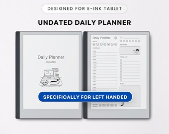 E-Ink Tablet Daily Planner, Left-Handed Undated Template (PDF)
