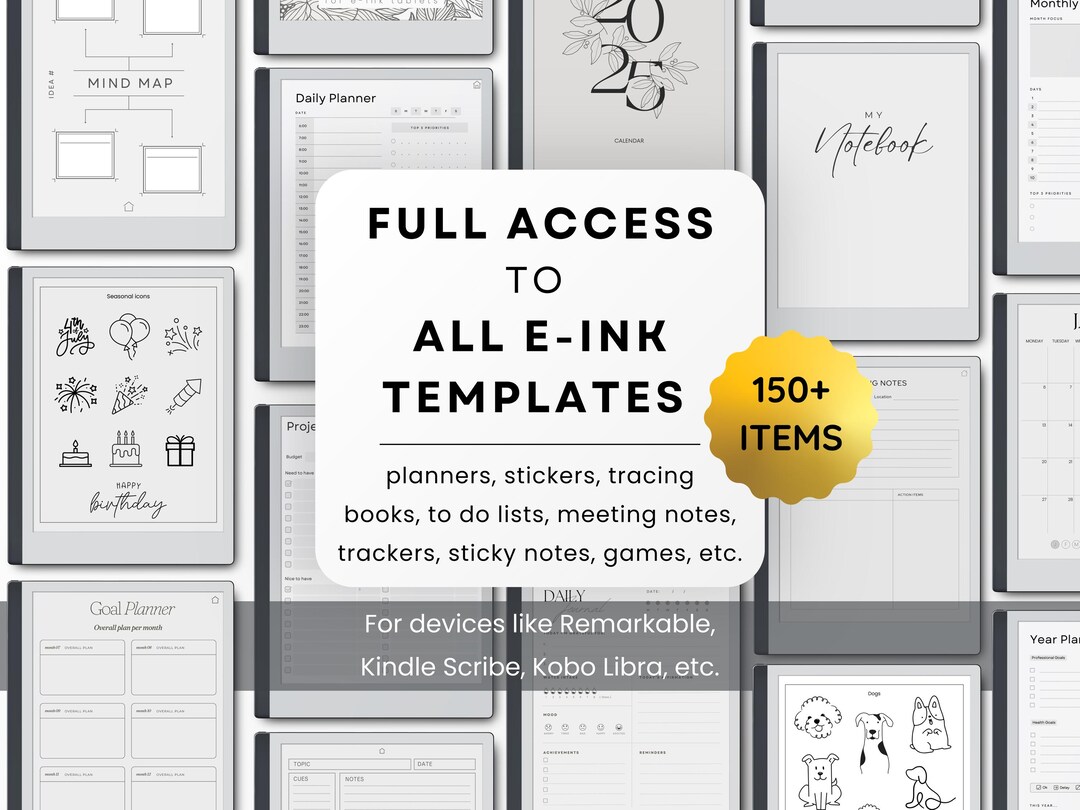 Full Shop Access to All E-ink Templates for Paper Tablet as Remarkable ...