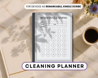 Pianificatore di pulizia dell'inchiostro elettronico per Remarkable, Kindle Scribe, Faccende domestiche, Tracker, Lista di controllo