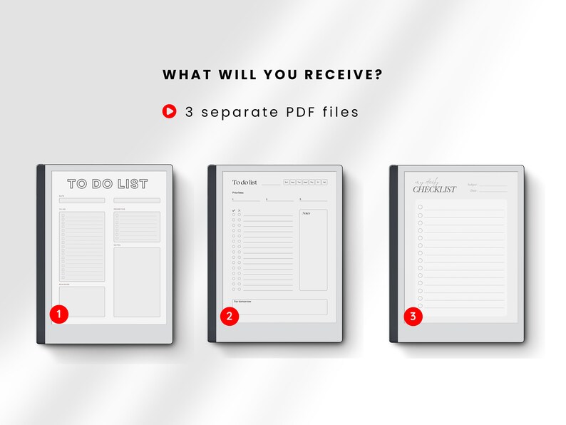 To Do List Template for E-ink Tablet, Bundle, Daily Todo List, Tasks ...