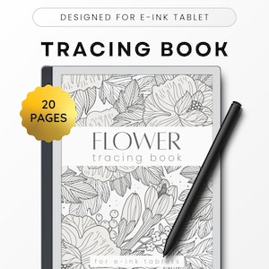 Flower Tracing Book – E-ink Patterns for Remarkable, Kindle, Kobo (PDF Pattern)
