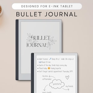 Bullet Journal, Dot Grid Notebook for E-Ink Tablet as Remarkable 2, Paper Pro, Kindle Scribe, Supernote, Boox, Paper Tablet Templates