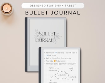 Bullet Journal, Dot Grid Notebook for E-Ink Tablet as Remarkable 2, Paper Pro, Kindle Scribe, Supernote, Boox, Paper Tablet Templates