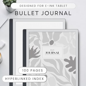 Bullet Journal for E-Ink Tablet, Dot Grid, Template, Instant Download, Digital Notebook, for devices like Remarkable and Kindle Scribe