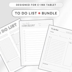 To Do List Template for E-Ink Tablet, Bundle, Daily Todo List, Tasks, Checklist, Priorities, Notes, Digital Organiser, Digital Download