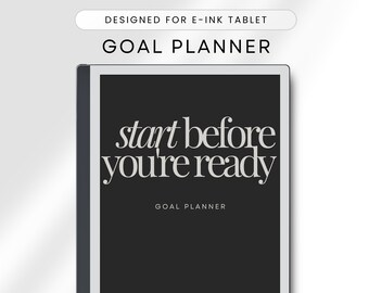 Goal Planner for E-Ink Tablet, Goal Template, Digital Download, Minimalist, Hyperlinked, Interactive PDF, Aestethic