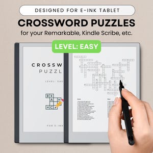 Puzzle Game Templates, Crossword Puzzles, Level Easy - for Kindle Scribe, reMarkable 2, Paper Pro, Supernote, Puzzles for E-ink Paper Tablet