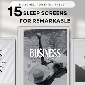 Sleep Screen Bundle for ReMarkable 2 with 15 Motivational Quotes on the Cover, ReMarkable Templates, Screen Saver, Minimalist, Aesthetic