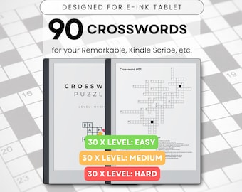 90 Crossword Puzzle Game Templates: Easy, Medium, Hard (PDF)