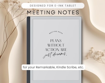 E-Ink Meeting Notes Template: Minimalist Meeting Book (PDF)