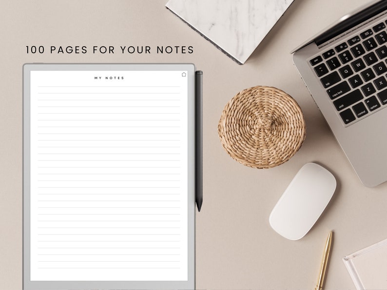 Notebook Template for E-ink-tablet, Digital Notebook, Lines, Lined ...