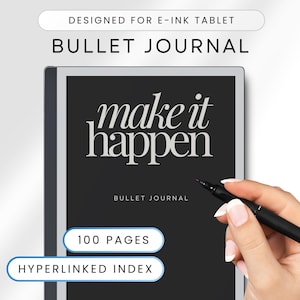 Bullet Journal, Dot Grid Notebook for E-Ink Tablet as Remarkable 2, Paper Pro, Kindle Scribe, Supernote, Boox, Paper Tablet Templates