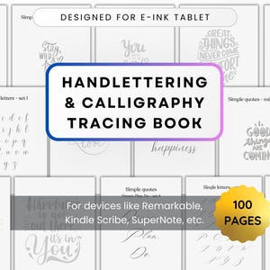 Handlettering & Kalligraphie Vorlage für E-Ink Drucker z.B. Remarkable, Paper Pro, Kindle Scribe, Handlettering Template, Trace, Draw, Write