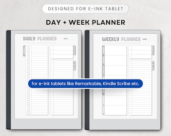 Undated Planner for E-Ink Tablets as Remarkable, Kindle Scribe, Boox, PocketBook, Daily Planner, Week Planner, Simple Minimalist, Aesthetic