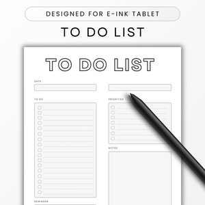 To Do List Templates for E-Ink Tablet like Remarkable 2, Paper Pro, Kindle Scribe (Digital Download)