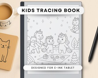 Kids Tracing Book for E-ink device as Remarkable, Paper Pro, Kindle Scribe, Artwork for Kids, Trace, Practise Drawing, Digital Download