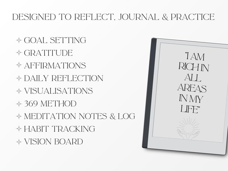 manifestion journal remarkable, manifestion workbook remarkable,
manifestion journal remarkable 2, manifestion workbook remarkable 2, gratitude journal, meditation journal, vision board