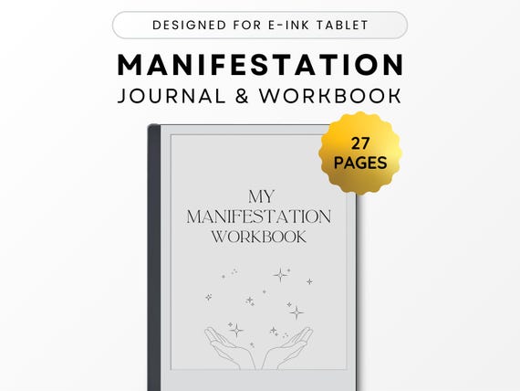 Manifestation Journal and Workbook for e-ink device like Remarkable, Kindle etc Meditation, Gratitude, Visualisation, Vision Board, Template