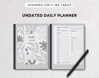 Agenda giornaliera per tablet E-Ink, senza data, spazio nella barra laterale (PDF)