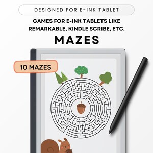 Puzzle Game Templates, Mazes - for Kindle Scribe, reMarkable 2, Paper Pro, Supernote, Onyx Boox, Instant Download, Puzzles for E-ink Tablet
