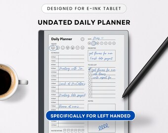 E-Ink Tablet Daily Planner, Undated, Left-Handed (PDF)