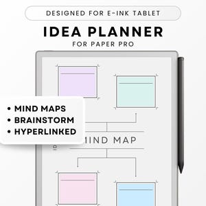 Idea Planner for E-Ink Tablet with color as ReMarkable Paper Pro, Brainstorming Mind Map, Thought Planner, Idea Generation Journal, Diagram
