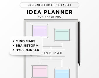 E-Ink Tablet Idea Planner, Mind Map, Brainstorm (PDF Pattern)