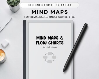 E-ink Tablet Mind Map Template, Flow Charts (PDF Pattern)
