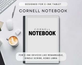 Digital Cornell notebook for e-ink tablets like Remarkable 2, Remarkable Paper Pro, Kindle Scribe, etc Notes, Lined Paper, Lines, Cue, Topic
