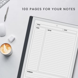 Digital Cornell Notebook for E-ink Tablets Like Remarkable 2 ...